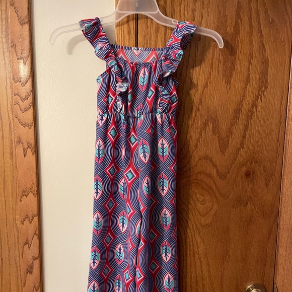 GENUINE KIDS by OSHKOSH UGC Girls Size 5t Purple Red Blue Sleeveless Romper leaf - Picture 5 of 12